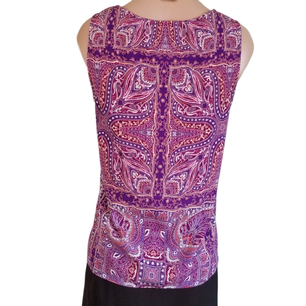 Chicos top $55 Retail, Pink satin sleeveless, sz Med/ Chicos sz 0, FINAL PRICE! - Picture 5 of 12